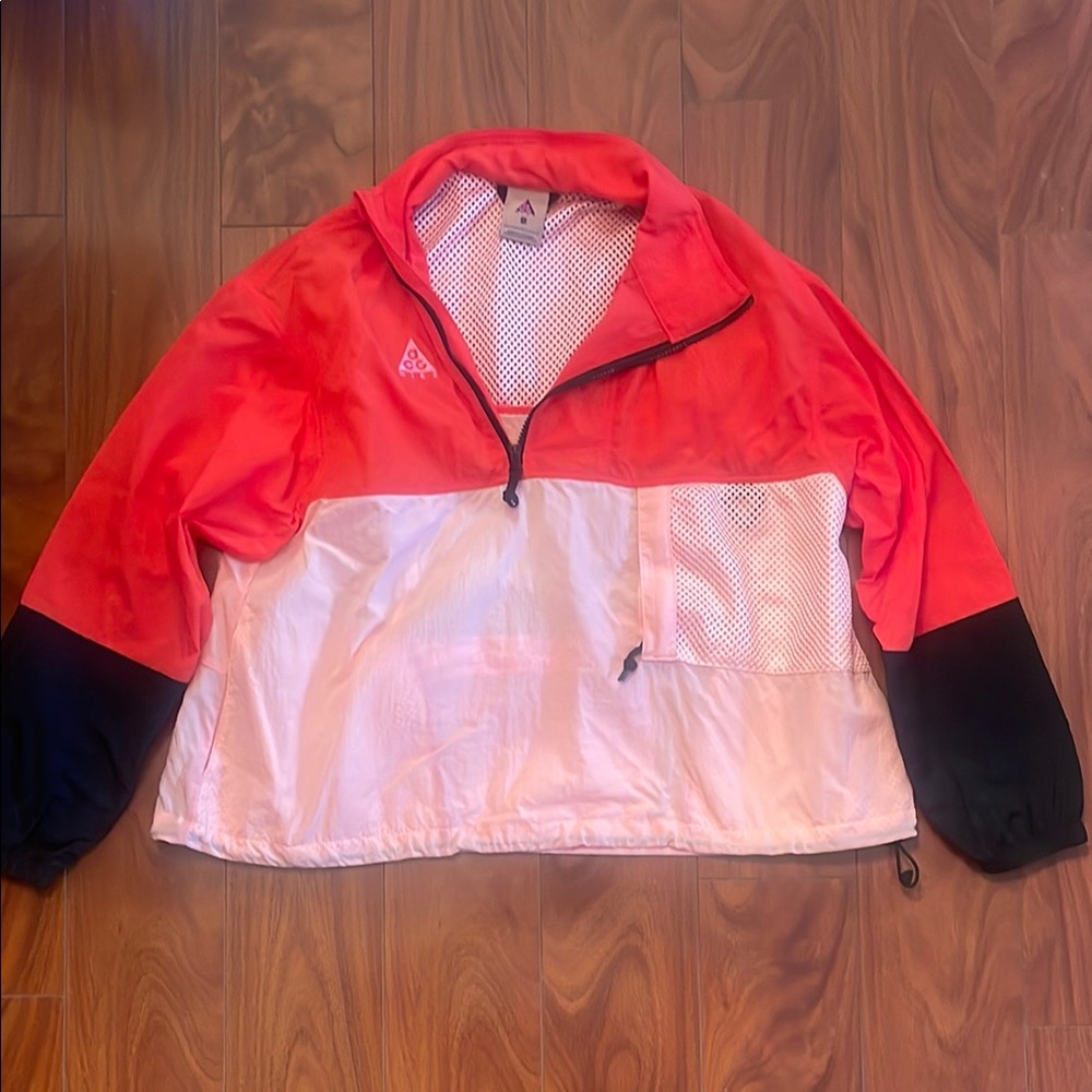 Orange/red and Pink Nike Half-Zip Windbreaker